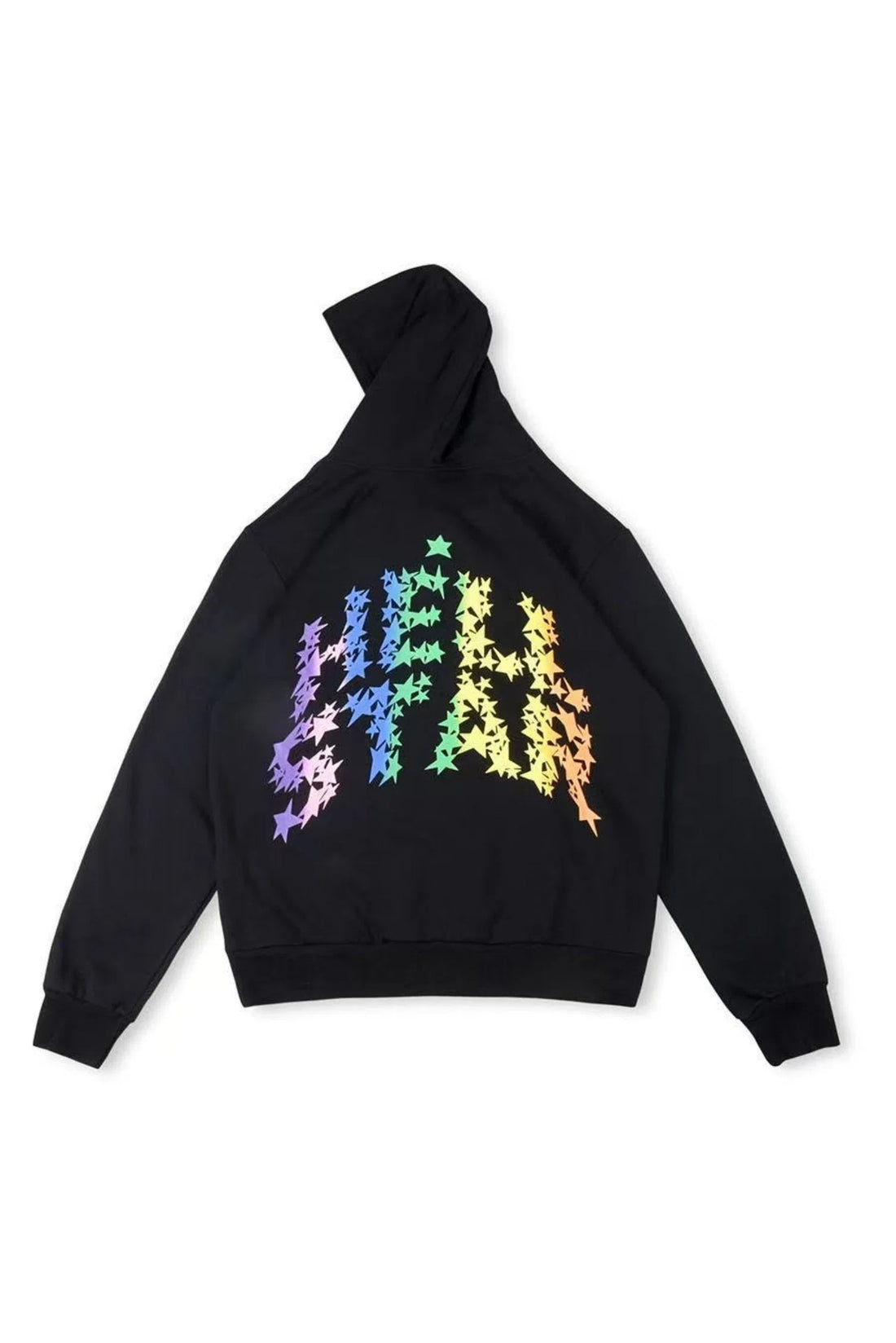 Colored black hoodie with letters