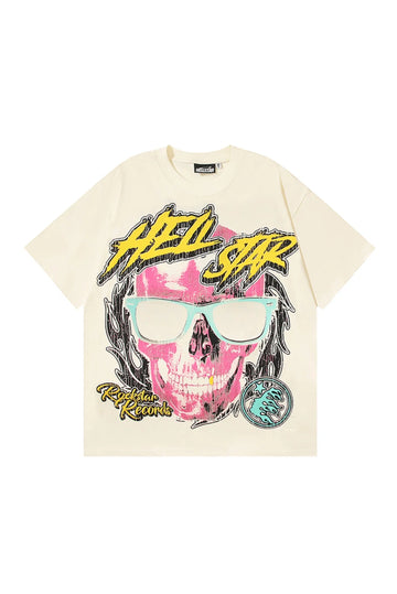 HS Studio funny skull text T-shirt
