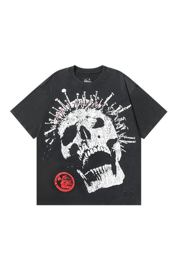 Dark style: Black shirt with skull pattern