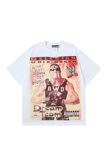 HS Studio Retro Printed White T-shirt