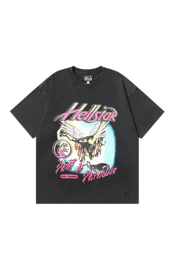 Dark style: segmented angel black shirt