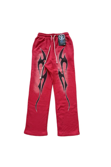 HS  Studios flame casual sports pants red