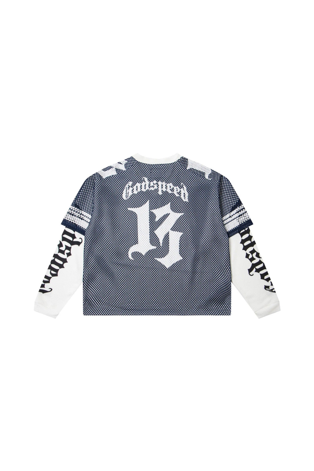 TD layered mesh series blue/white shirt