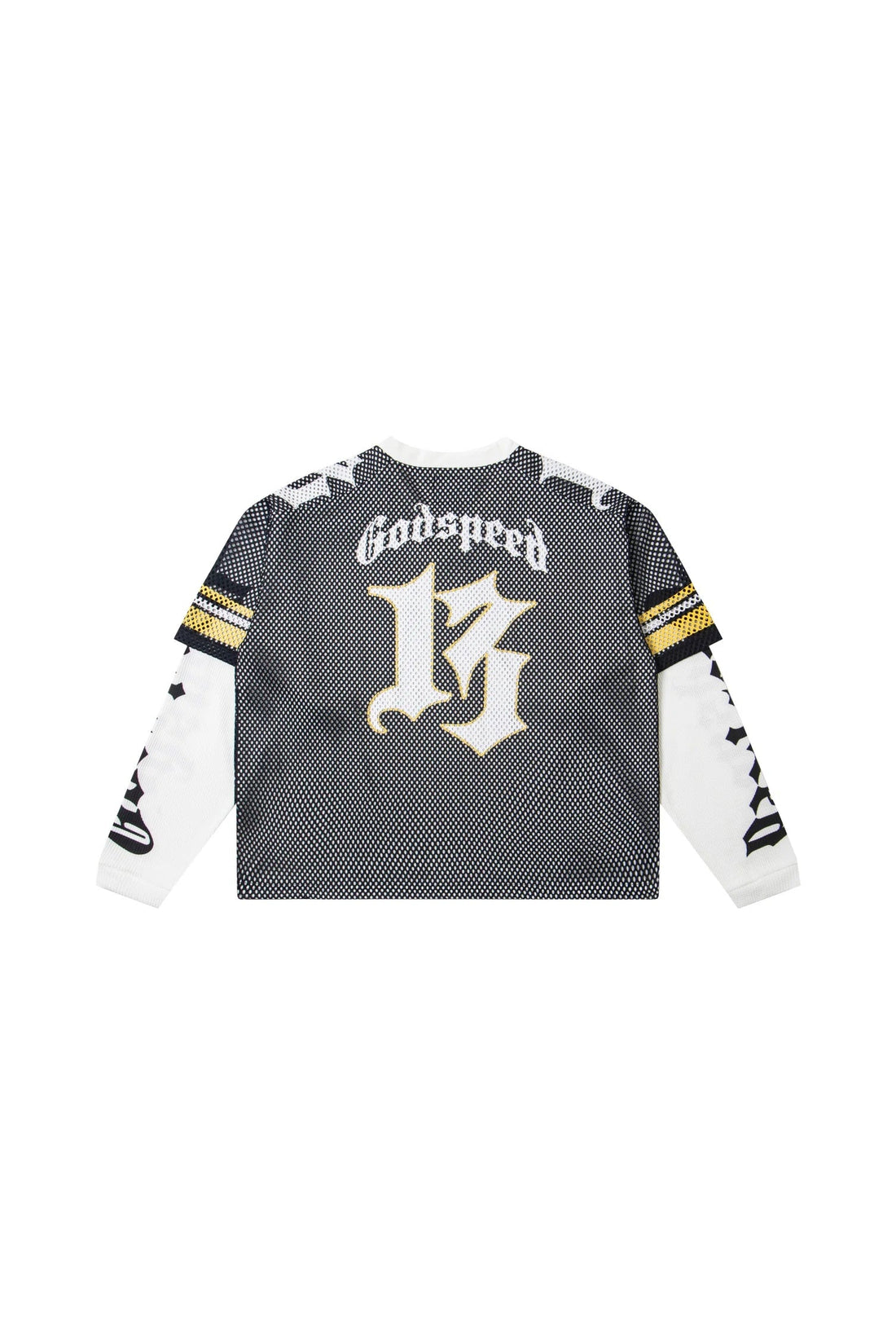 TD layered mesh  series black/white yellow shirt