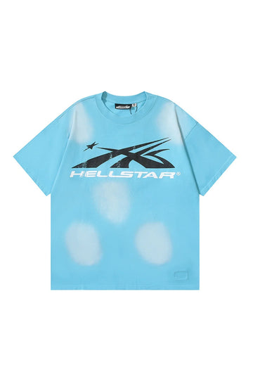 Dark Series: Side Face Goddess Printed Light Blue T-shirt
