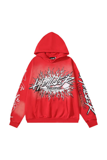 Explosive badge red hoodie