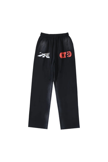 HSStudios Logo Skeleton Casual Sports Pants Black