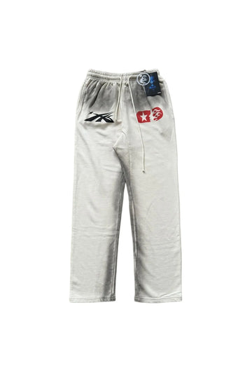 HS Studios logo Skeleton casual sports pants white