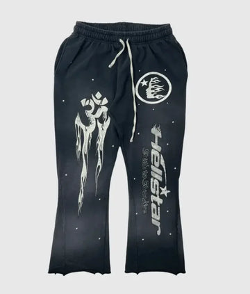 HS Studios Racer Flare Black Sweatpants