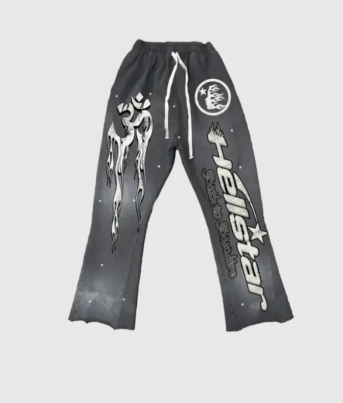 HS Studios Racer Flare Black Sweatpants